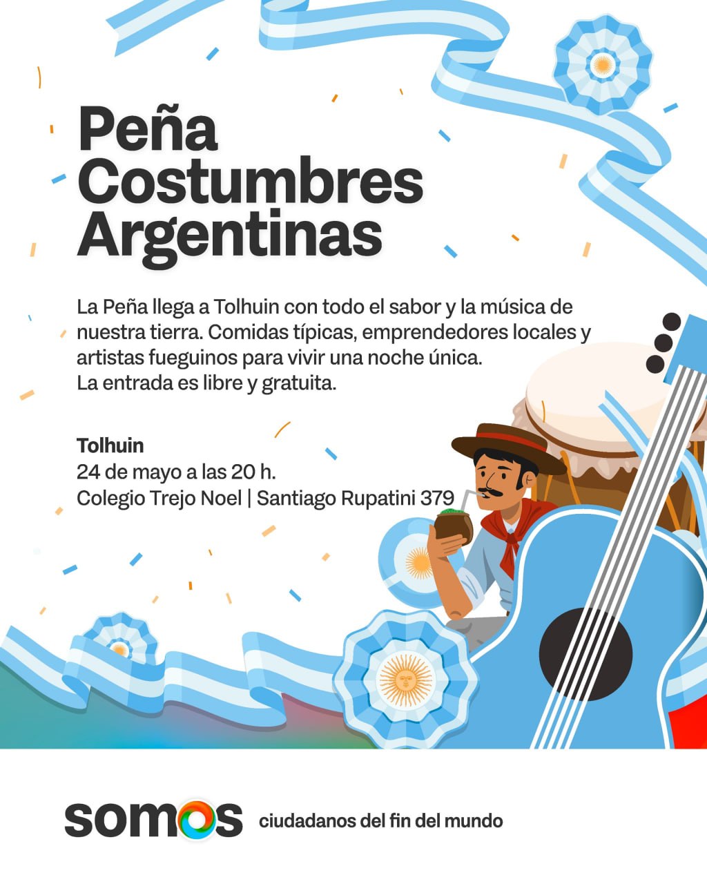 LLEGA LA PEÑA “COSTUMBRES ARGENTINAS” A TOLHUIN: MÚSICA, IDENTIDAD Y ENCUENTRO EN EL CORAZÓN DE LA ISLA